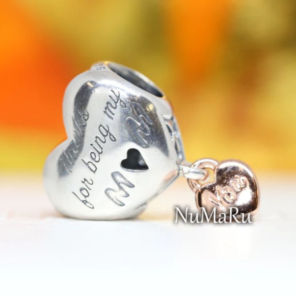 PANDORA Love You Mom Heart Charm 788830C00